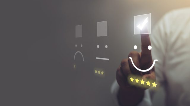 Customer service evaluation concept.