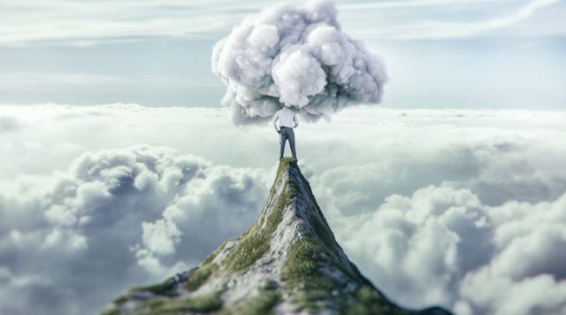 Clouded view at the top