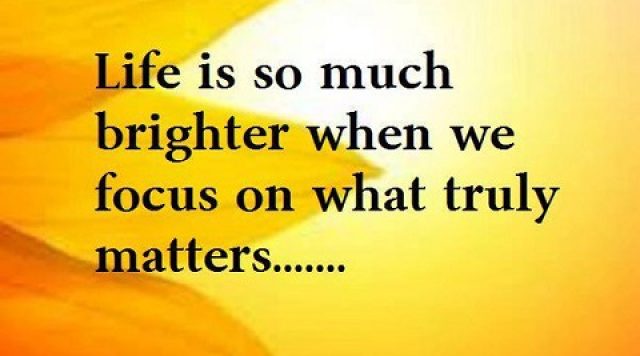 focus on what matters