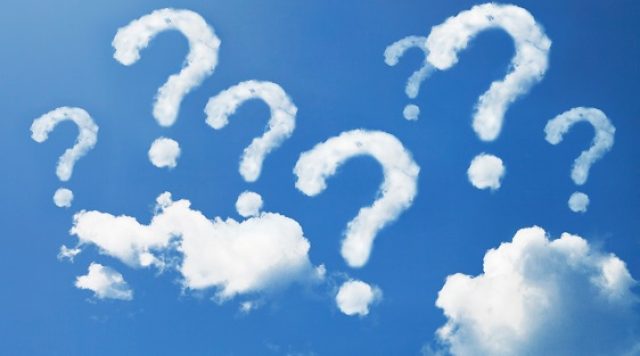 question marks clouds