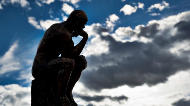 Rodin's Thinker in Silhouette 0782